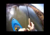 SUP flyfishing for trout, POV on the Colorado river. Jackson SUPerCharger